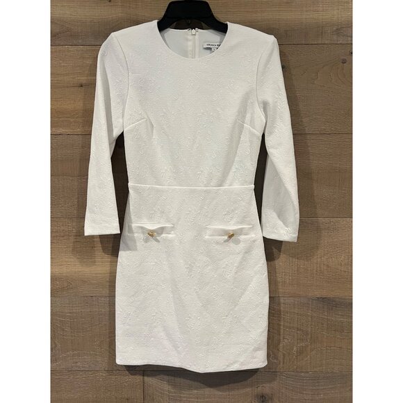 NWOT Veronica Beard White Channing Long Sleeve Sheath Dress SIZE 0 - Picture 4 of 6